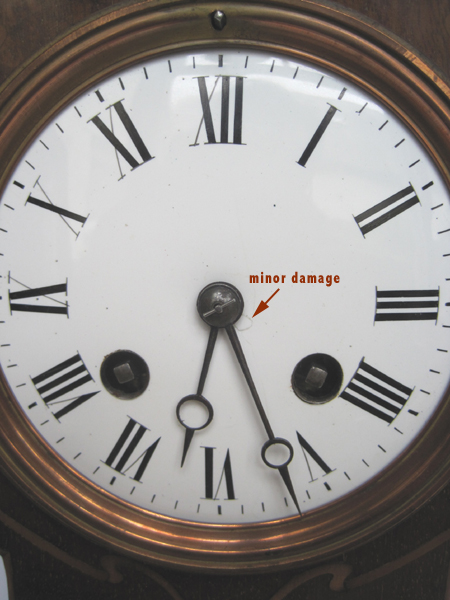 French Balloon clock, view of the dial
